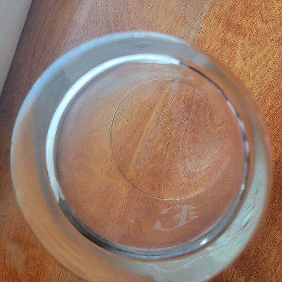 Set Of 4 Etched Clear Whiskey Glasses With Fish & Letter C Design - Picture 5 of 6